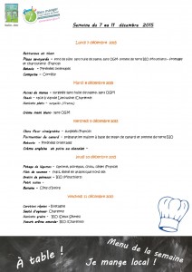 Menu Ecoles semaine 50