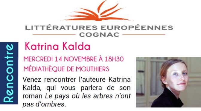 MERCREDI 14 NOVEMBRE À 18H30 MÉDIATHÈQUE- Rencontre avec Katrina Kalda